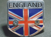 Scudetto England in lamina di metallo satinata